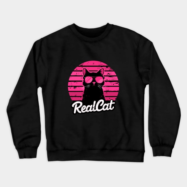 Real Cat Crewneck Sweatshirt by timegraf
